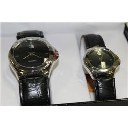NEW QUARTZ "HIS & HERS" MATCHING WATCH GIFT SET