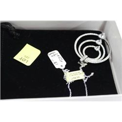 .925 STERLING SILVER CUBIC STONES 18" NECKLACE