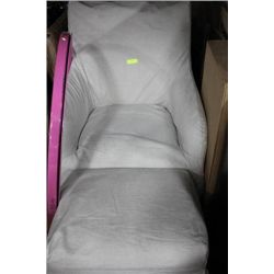 FABRIC ARMCHAIR W OTTOMAN AND WASHABLE SLIP
