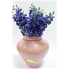 Image 1 : PINK CERAMIC VASE W ARTIFICIAL FLOWERS