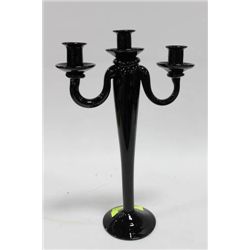 BLACK GLASS CANDLE HOLDER
