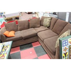 BROWN FABRIC 2PC. SECTIONAL WITH
