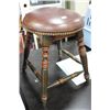 Image 1 : NAILHEAD BROWN LEATHERETTE STOOL