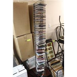 CD RACK W/ OVER 55 MUSIC CD'S