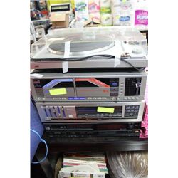 STACK OF OLD JVC STEREO EQUIPMENT