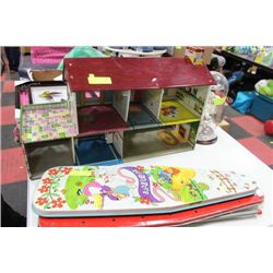 VINTAGE DOLL HOUSE & 2 IRONING BOARDS