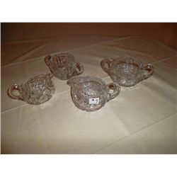 Cut glass cream and sugar 2 sets