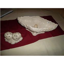 Ceramic vase and flower holder - Van Briggle; Colorado Springs