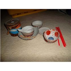 Collection of Oriental dishes