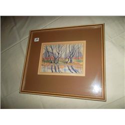 Trees by River. Artist IEC.       13" x 15"