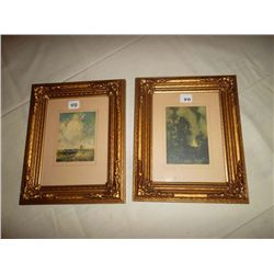 G. Kenderdine Prints (signed by artist below prints) "MoonLight" and "Trail Finder" Set.  5" x  3.5"