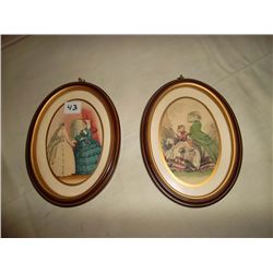 Victorian Ladies. Godey's Fashion posters. Matching frames.