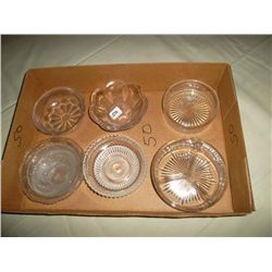 Collection of cut glass candy dishes
