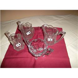 Glass cream & sugar 2 sets