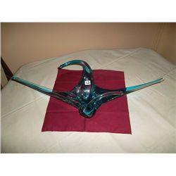 Vintage art glass vase  (blue)