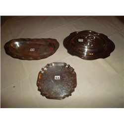 Collection of silver serving dishes