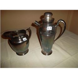 Silver coffee urn and 1 water pitcher