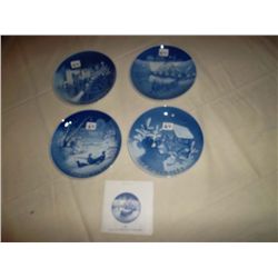 Collection of Bing & Grondahl Christmas plates. 1967; 1968; 1969 and 1970