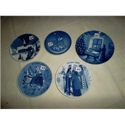 Porsgrund Christmas Plates 1968-69-70. 1 Kaiser plate 1970. 1 B&G Kyobenhavm Mothers Day plate 1970.