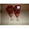 Image 1 : Cranberry glass champagne flutes 2
