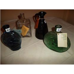 Historical Bottle Collection with literature. 4 bottles