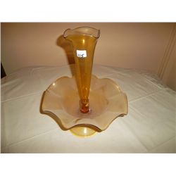Yellow glass epergne