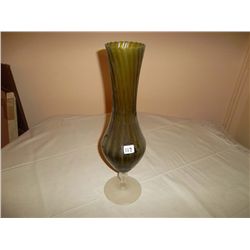 Tall green vase with clear glass base
