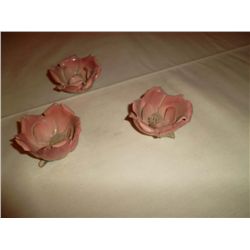 Desert rose porcelain flowers 3 (some chips)