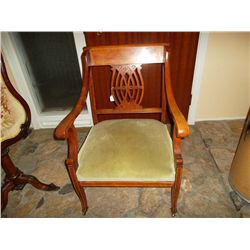 Desk chair. Regency. Transition period chair. Ivory inlay on chair back