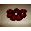 Image 1 : Ruby glass deviled egg or oyster server