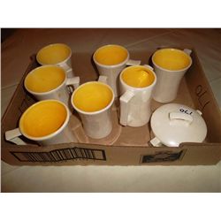 Coffee set. 6 cups and cream and sugar servers