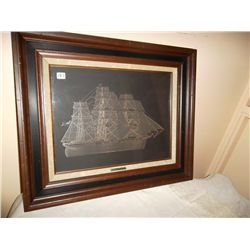 Clipper Ship "Cutty Sark" Sterling silver silhouette Franklin Mint 1976 w/certificate of authenticit