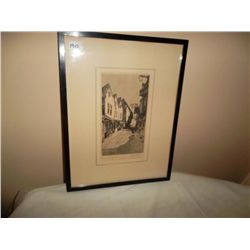 Etching by Cribb Preston. "Shambles York".  17" by 13"