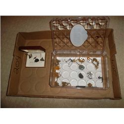 Canadian Emblem cufflinks and tie tac. A collection of chains.