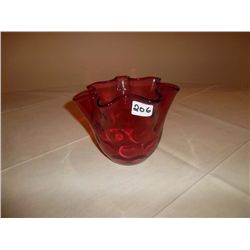 Cranberry glass vase