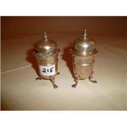 Pair of sterling silver pepper shakers. Anchor Lion - 1903. Birmingham