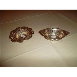 Sterling silver filigree nut dishes Late Victorian 2