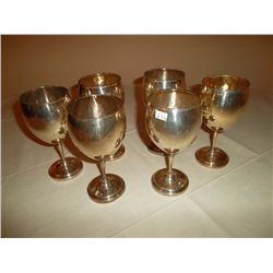 Sterling silver matching goblets - 6