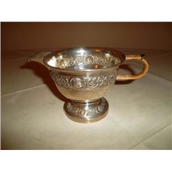 Sterling silver cream pitcher - reed wrapped handle. Edmond Johnson maker. Dublin 1909