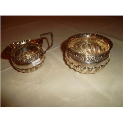 Sterling silver cream & sugar London 1890