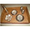 Image 1 : Sterling silver sugar shaker and miscellaneous silver. Salt and pepper/ butter dishes etc.