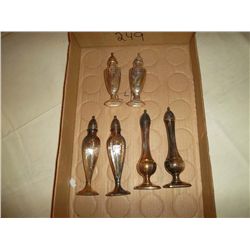 Collection of silver salt and pepper shakers