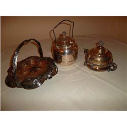 Collection of silver serving dishes