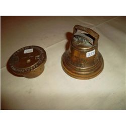 Brass surveyors seal 1 & 1 brass bell