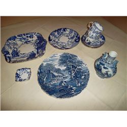 Collection of blue and white china