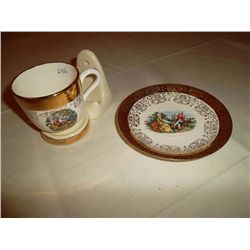 Demitasse set with stand. Crest-O-Gold SABIN 22k