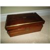 Image 1 : Rosewood writing slope 19th century (lap desk) with brass edges; leather writing surface; ink well
