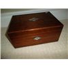 Image 1 : Wooden box with mother of pearl inlay on top