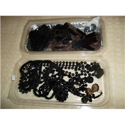 Collection of black jewellery - earrings; necklaces