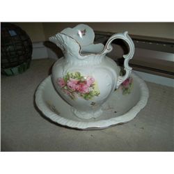 Water pitcher and basin set (pitcher damaged)